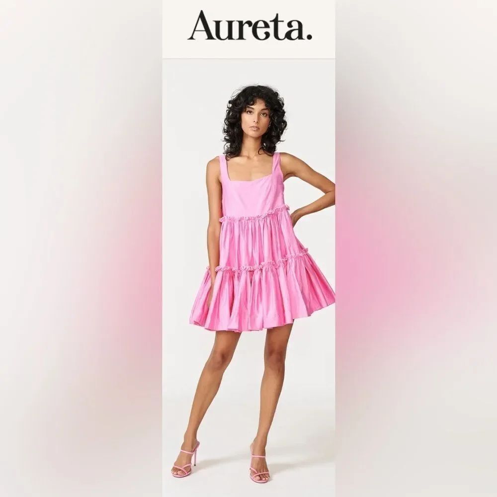 AURETA STUDIO Dahlia Mini Dress - Candy Pink